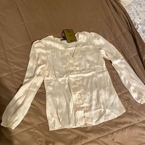 Cream silk blouse